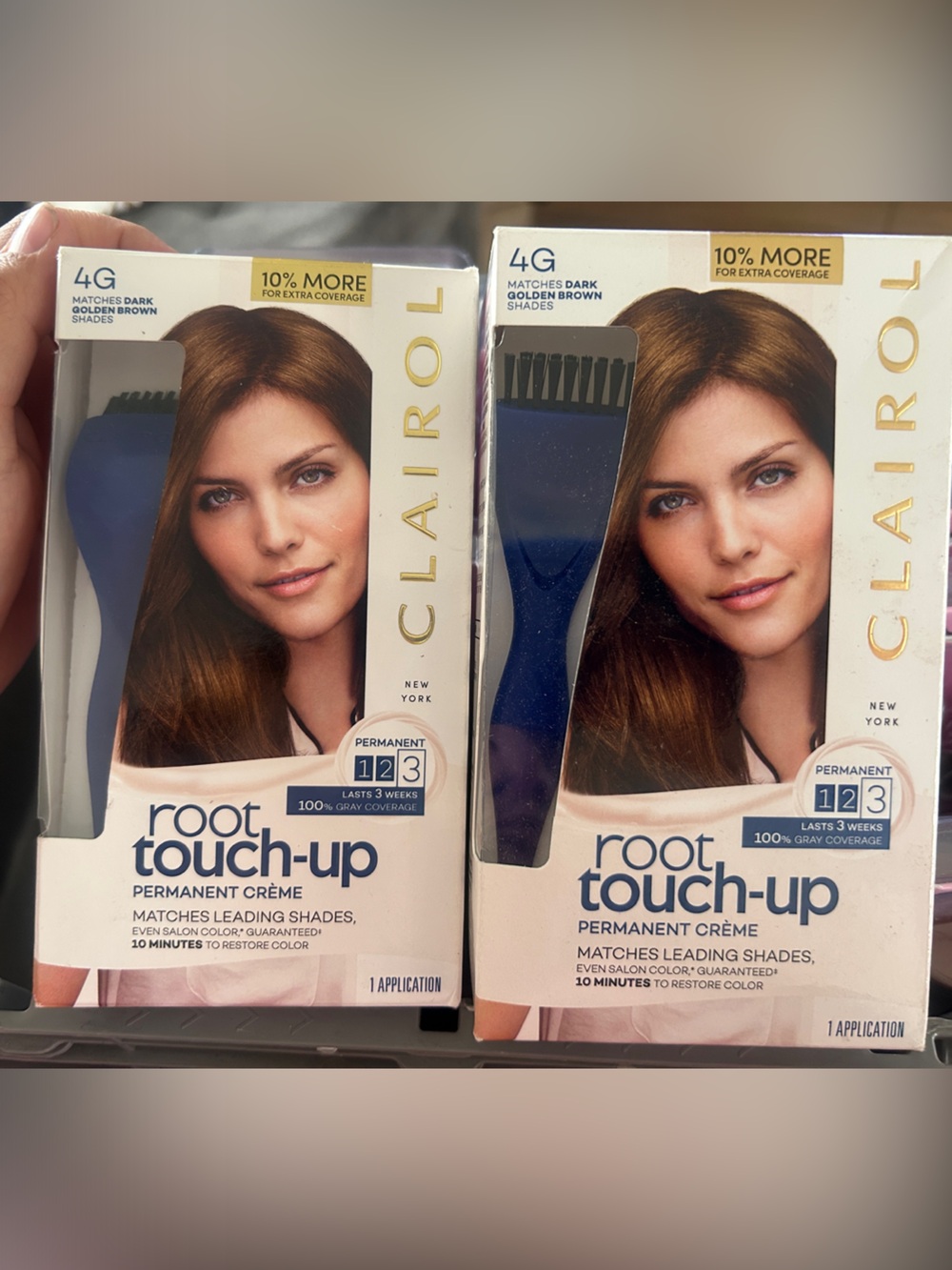 2x Clairol Root Touch-Up Permanent Creme - 4G Dark Golden Brown